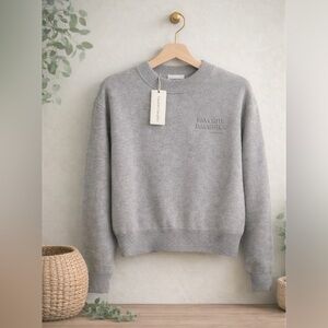 Favorite Daughter Light Gray Crewneck Sweater